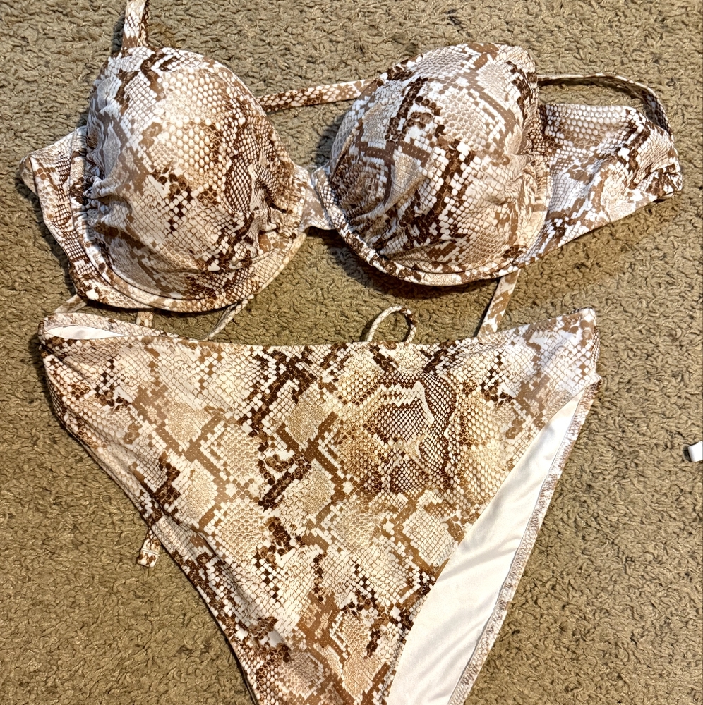 Snake Print Bikini Set